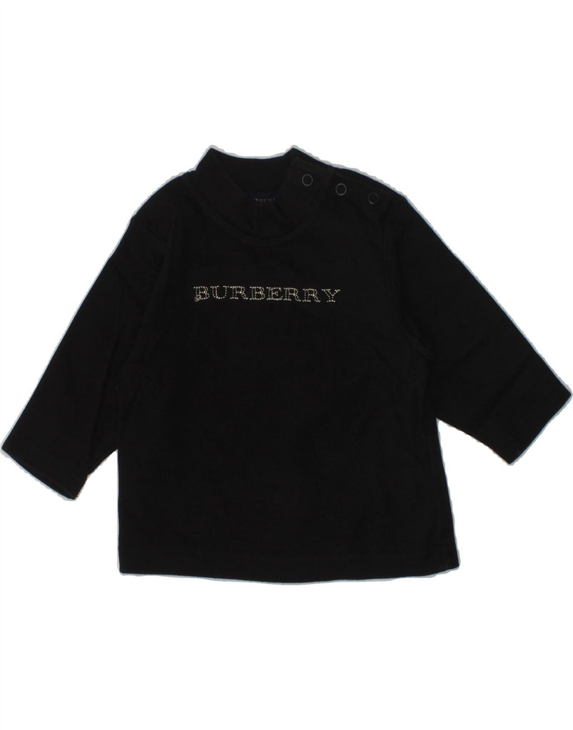 BURBERRY Baby Boys Graphic Sweatshirt Jumper 3-6 Months Black Cotton | Vintage Burberry | Thrift | Second-Hand Burberry | Used Clothing | Messina Hembry 
