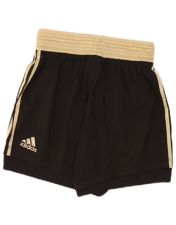 Adidas Mens Deutscher Fussball Bund Sport Shorts Small Black Colourblock
