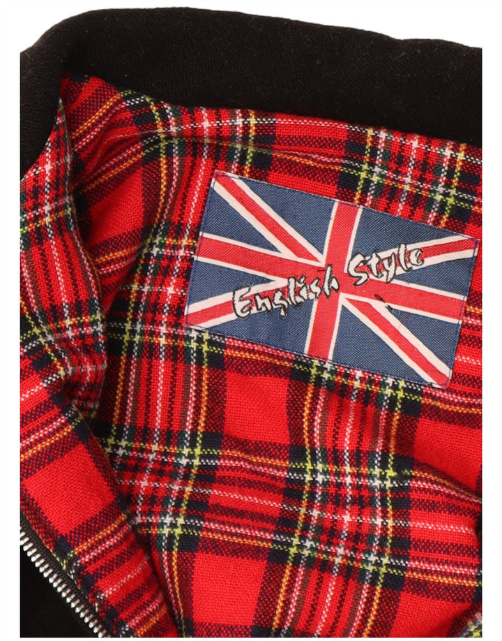 Vintage Mens Bomber Jacket UK 40 Large Black Wool