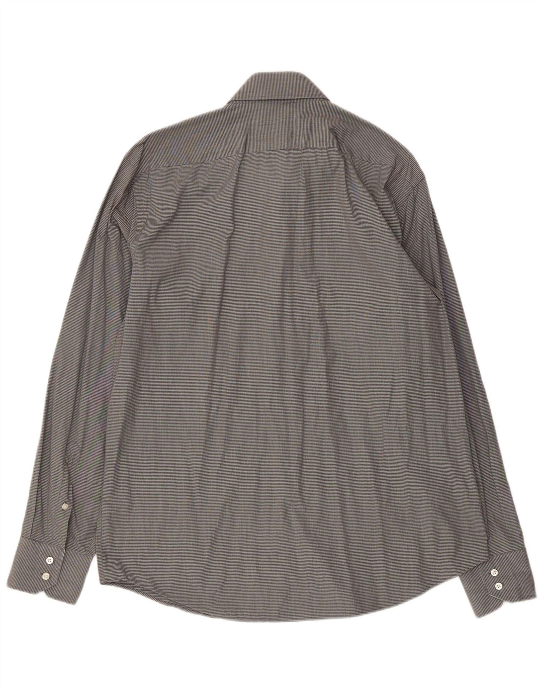 Hugo Boss Mens Regular Fit Shirt Size 44 17 1/2 XL Grey Check Cotton