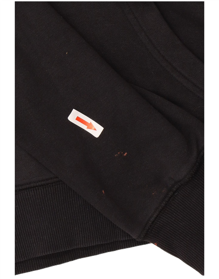 Champion Womens Graphic Hoodie Jumper UK 14 Medium Black