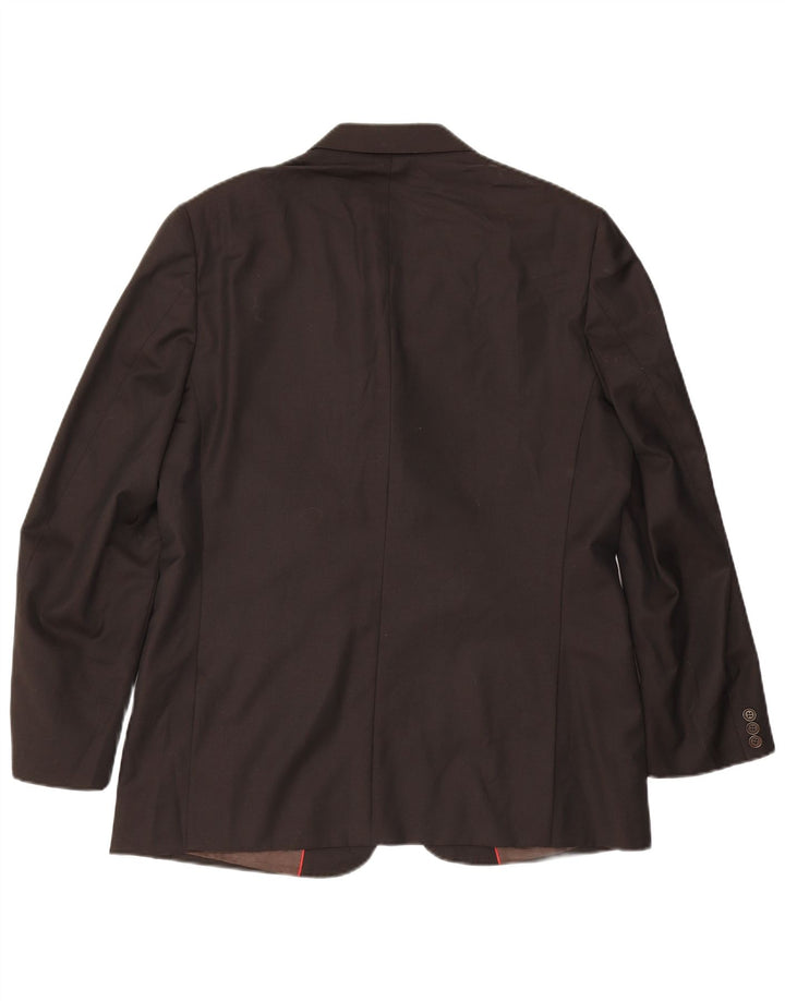 Massimo Dutti Mens 3 Button Blazer Jacket UK 42 XL Brown Wool