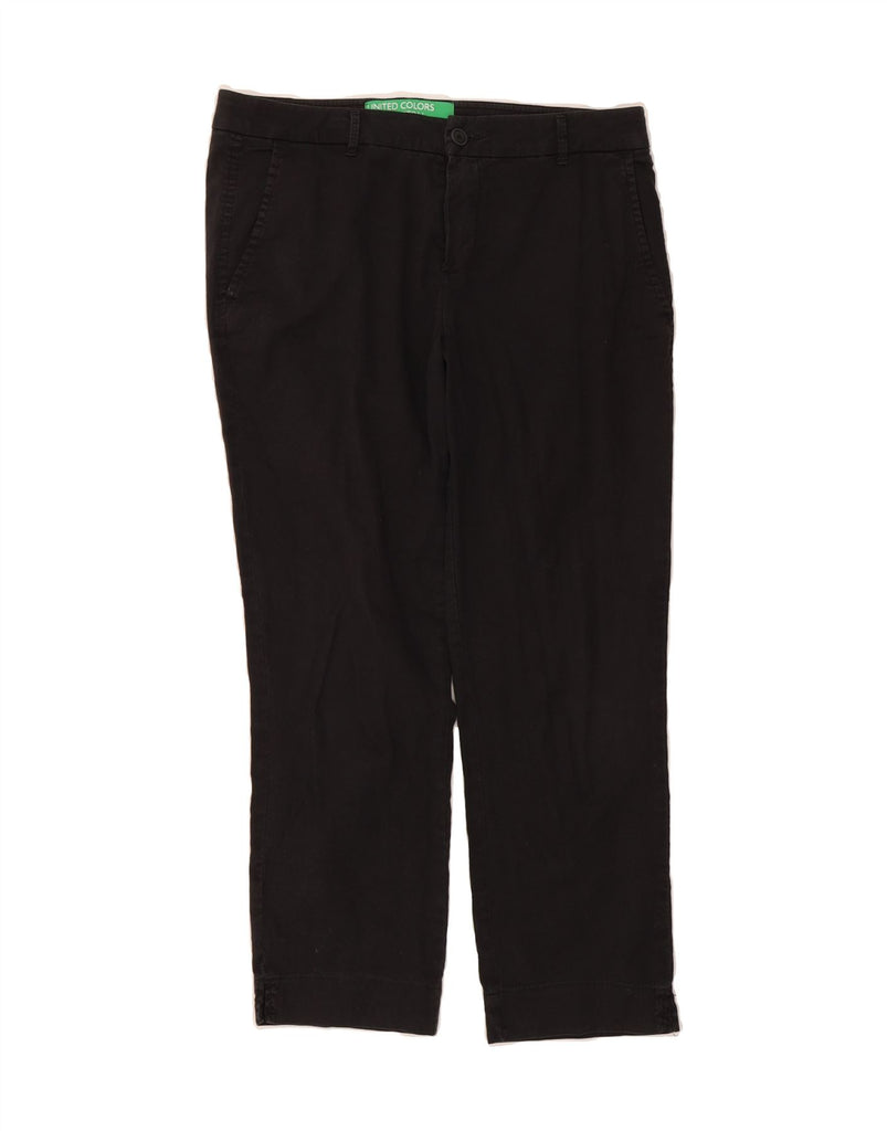 BENETTON Womens Straight Cropped Trousers W32 L24 Grey Vintage Benetton and Second-Hand Benetton from Messina Hembry 