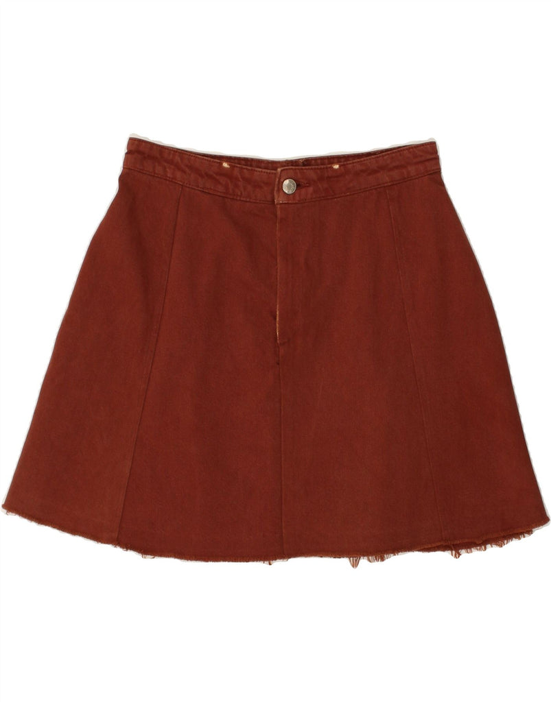 VINTAGE Womens Denim Skirt W30 Medium Maroon | Vintage Vintage | Thrift | Second-Hand Vintage | Used Clothing | Messina Hembry 