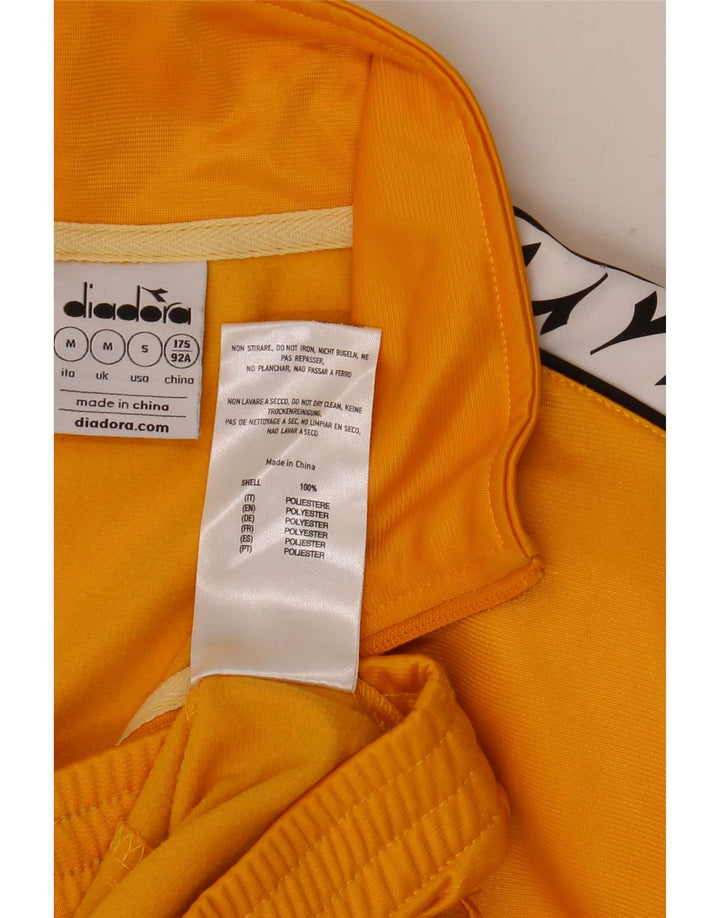 Diadora Mens Graphic Tracksuit Top Jacket Medium Yellow Colourblock