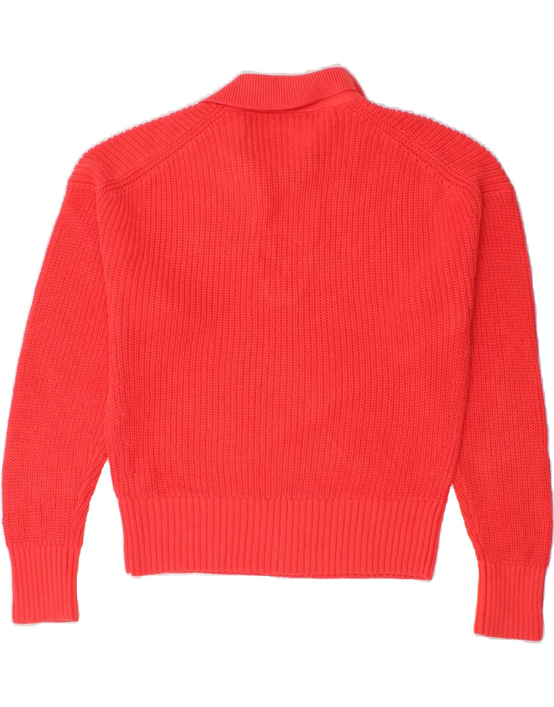 J. CREW Womens Polo Neck Jumper Sweater UK 14 Medium Red Cotton Vintage J. Crew and Second-Hand J. Crew from Messina Hembry 