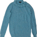 J. CREW Womens Crew Neck Jumper Sweater UK 10 Small Blue Acrylic Vintage J. Crew and Second-Hand J. Crew from Messina Hembry 