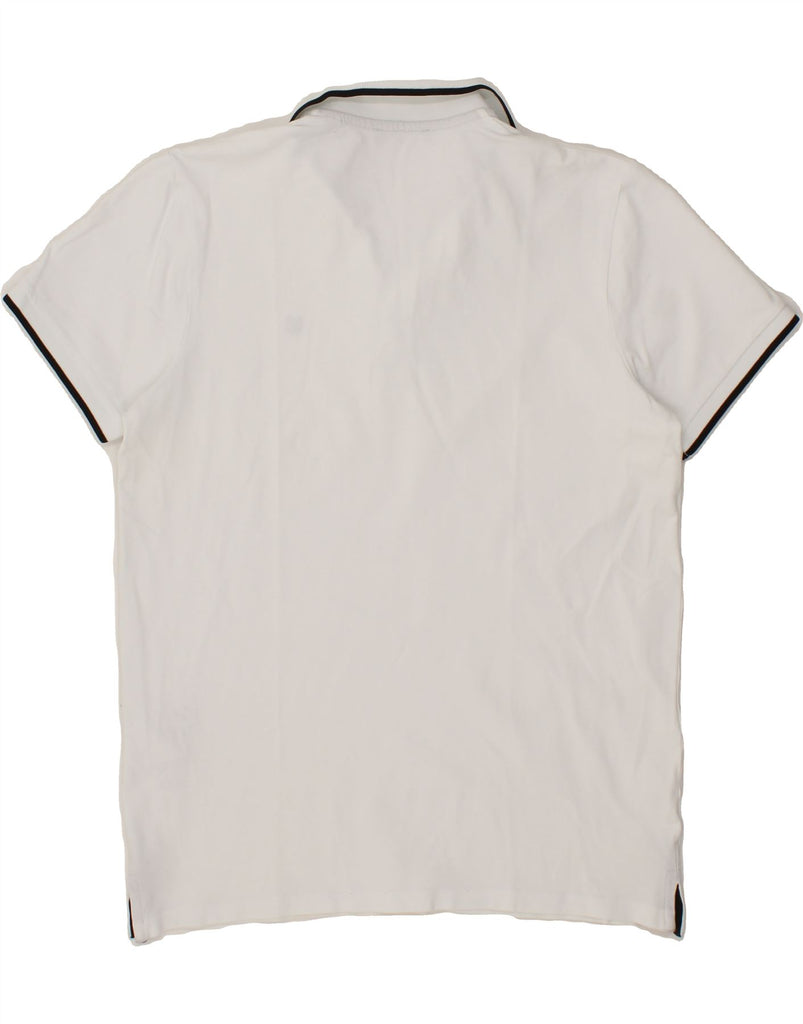 JACK & JONES Mens Premium Polo Shirt Large White Cotton Vintage Jack & Jones and Second-Hand Jack & Jones from Messina Hembry 