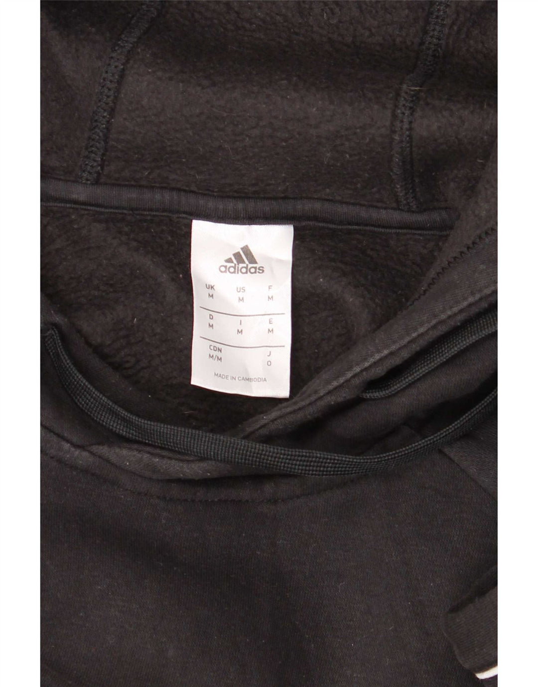 Adidas Mens Hoodie Jumper Medium Black Cotton