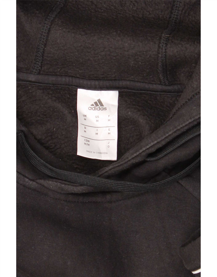 Adidas Mens Hoodie Jumper Medium Black Cotton