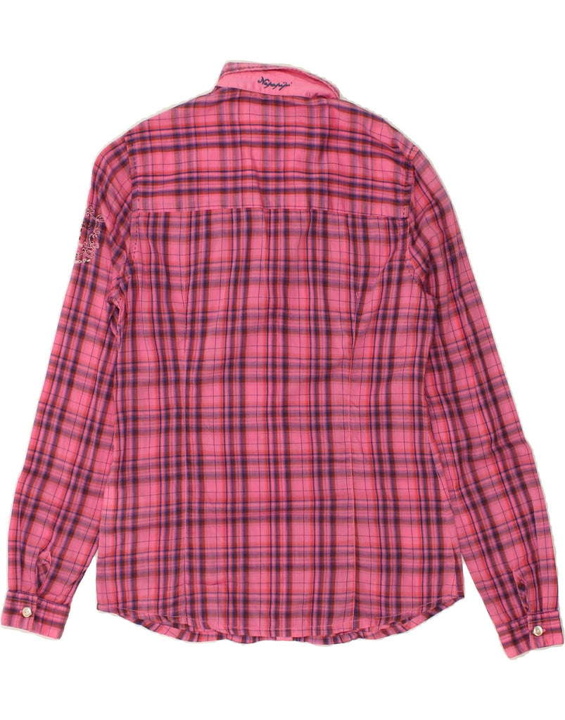 NAPAPIJRI Womens Shirt UK 10 Small Pink Check Cotton | Vintage Napapijri | Thrift | Second-Hand Napapijri | Used Clothing | Messina Hembry 