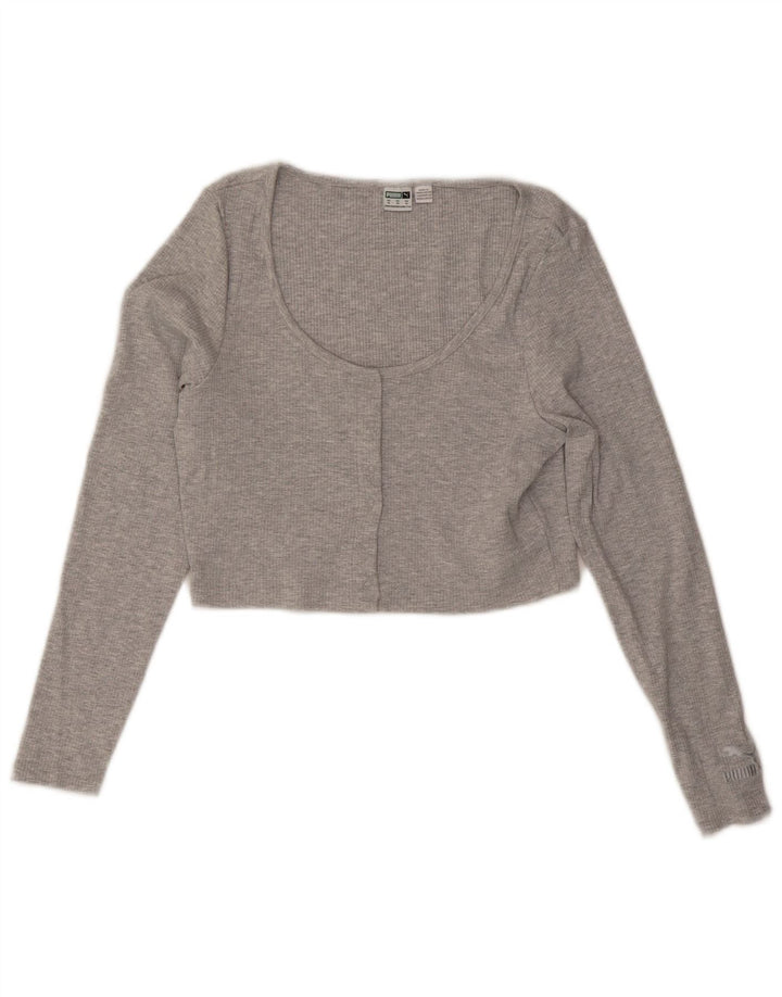 Puma Womens Long Sleeve Crop Top UK 18 XL Grey