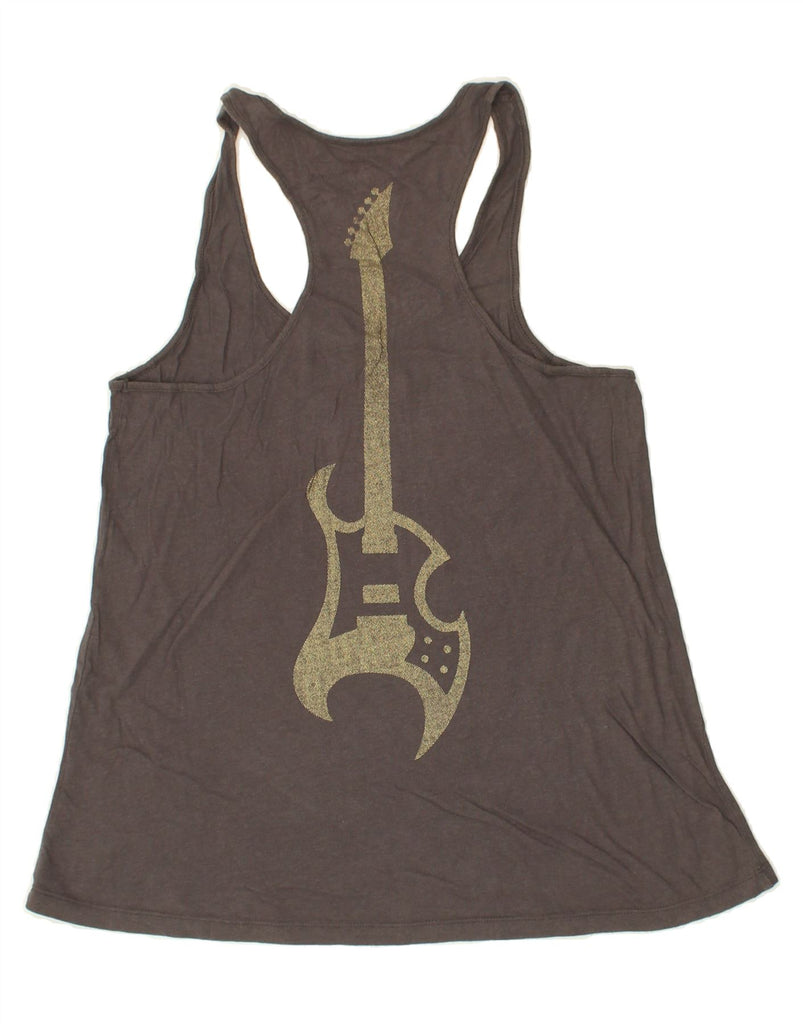 HARD ROCK CAFE Womens Barcelona Graphic Vest Top UK 14 Medium Grey Cotton | Vintage Hard Rock Cafe | Thrift | Second-Hand Hard Rock Cafe | Used Clothing | Messina Hembry 