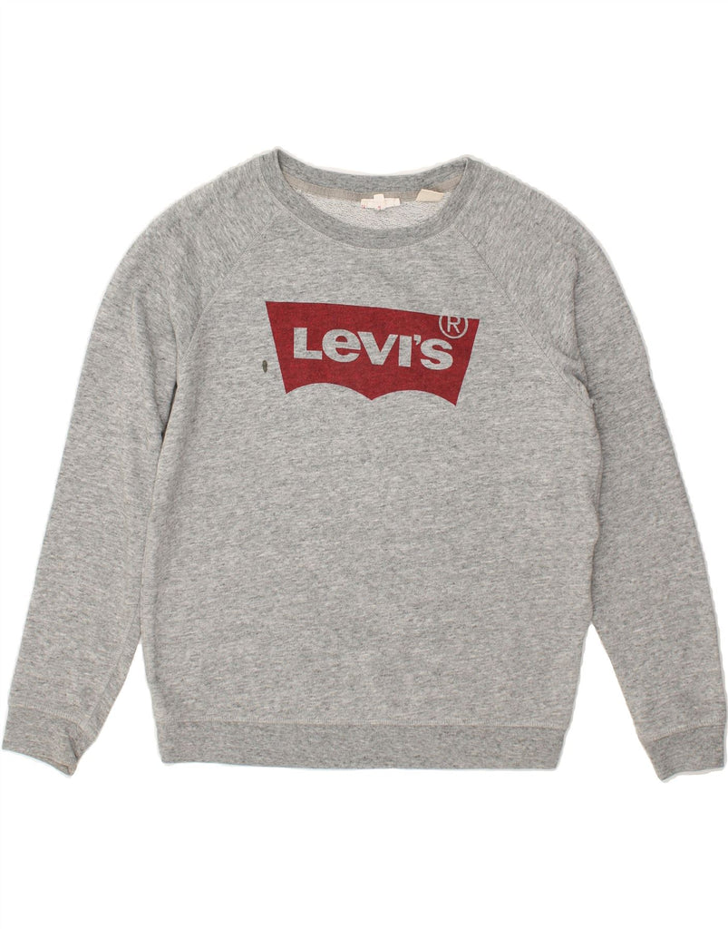 LEVI'S Womens Graphic Sweatshirt Jumper UK 16 Large Grey | Vintage Levi's | Thrift | Second-Hand Levi's | Used Clothing | Messina Hembry 