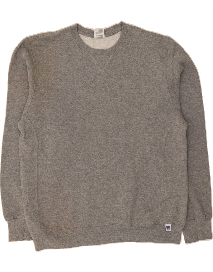 RUSSELL ATHLETIC Mens Sweatshirt Jumper Medium Grey Polyester Vintage Russell Athletic and Second-Hand Russell Athletic from Messina Hembry 