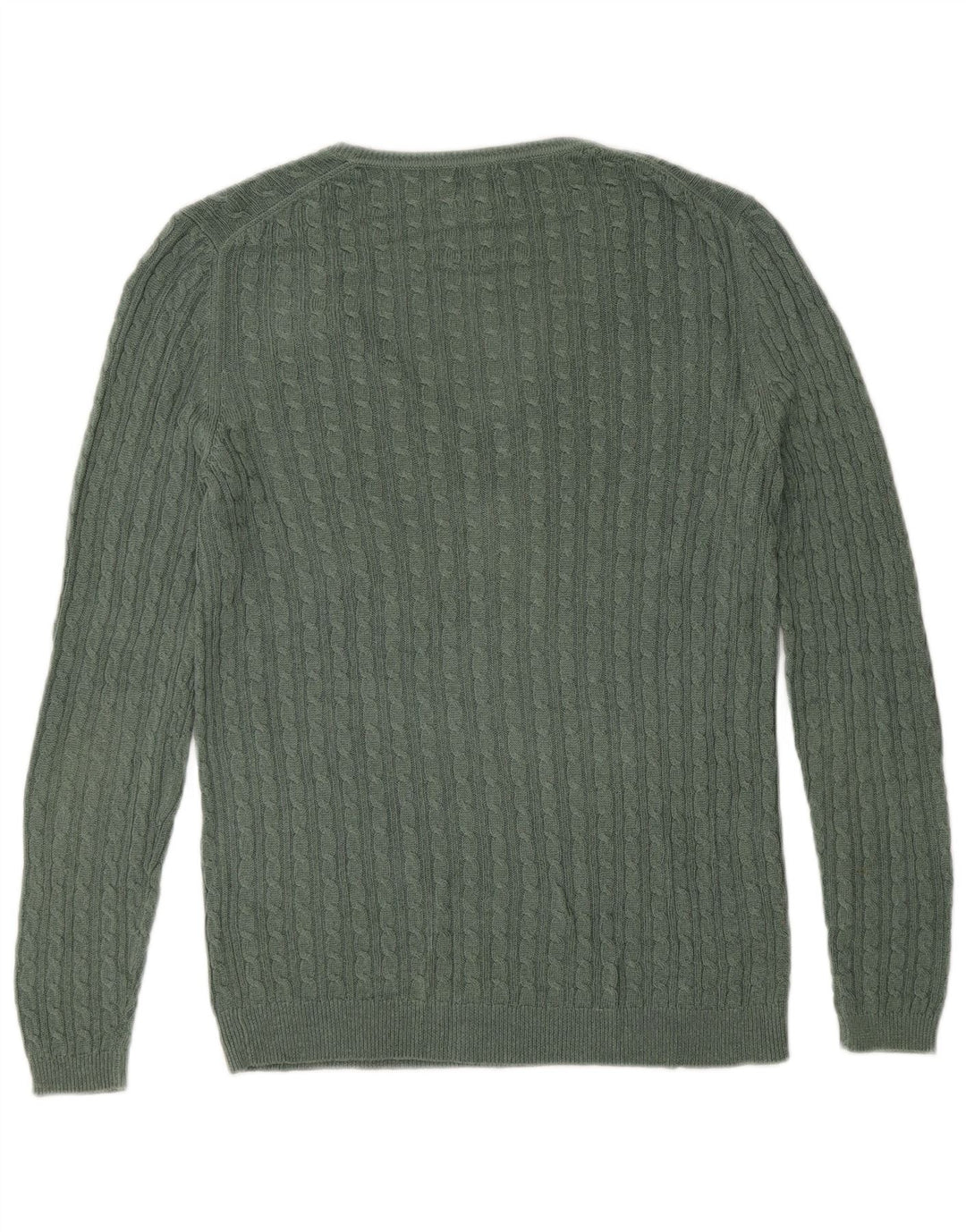 Massimo Dutti Womens V-Neck Jumper Sweater UK 10 Small Green Viscose