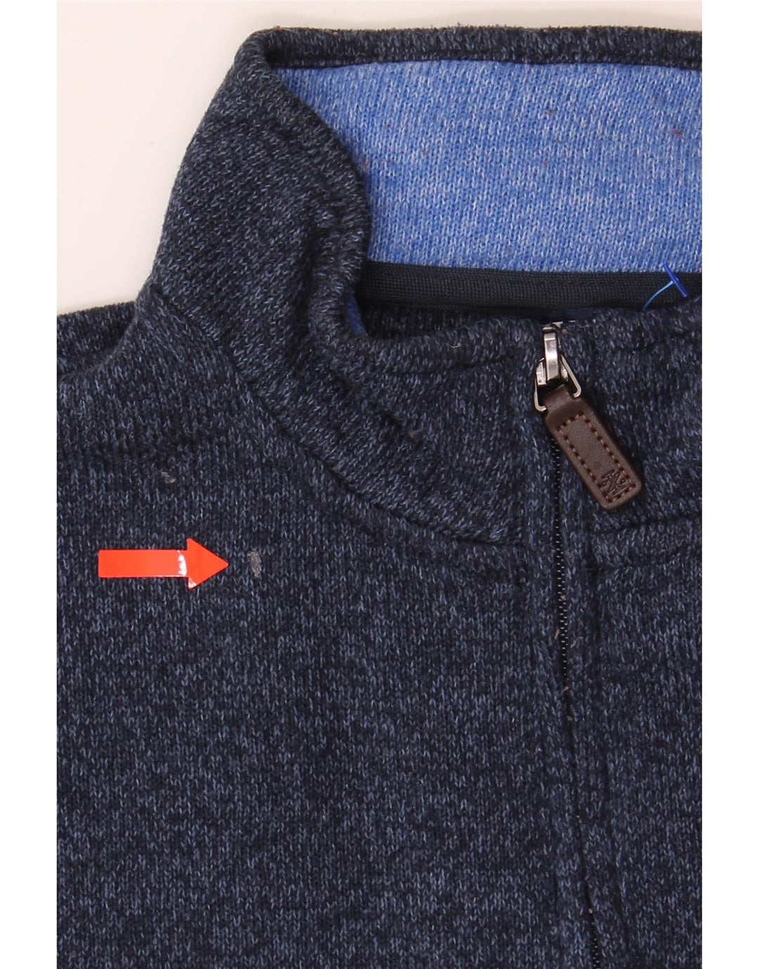 IZOD Mens Zip Neck Sweatshirt Jumper Medium Navy Blue Colourblock Vintage Izod and Second-Hand Izod from Messina Hembry 