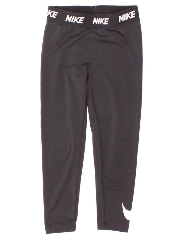 Nike Girls Dri Fit Leggings 5-6 Years Medium Black