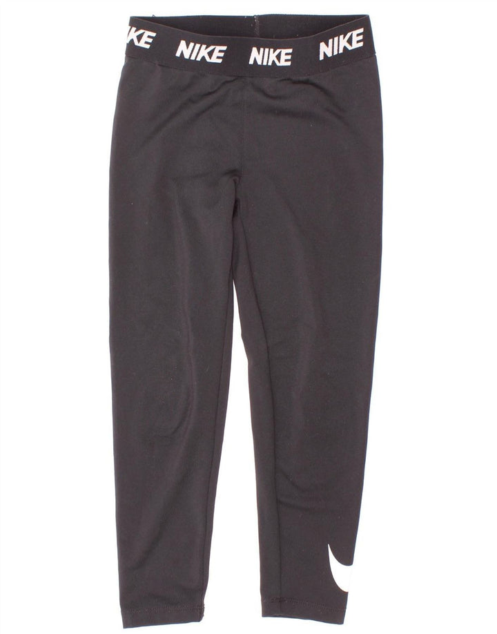 Nike Girls Dri Fit Leggings 5-6 Years Medium Black