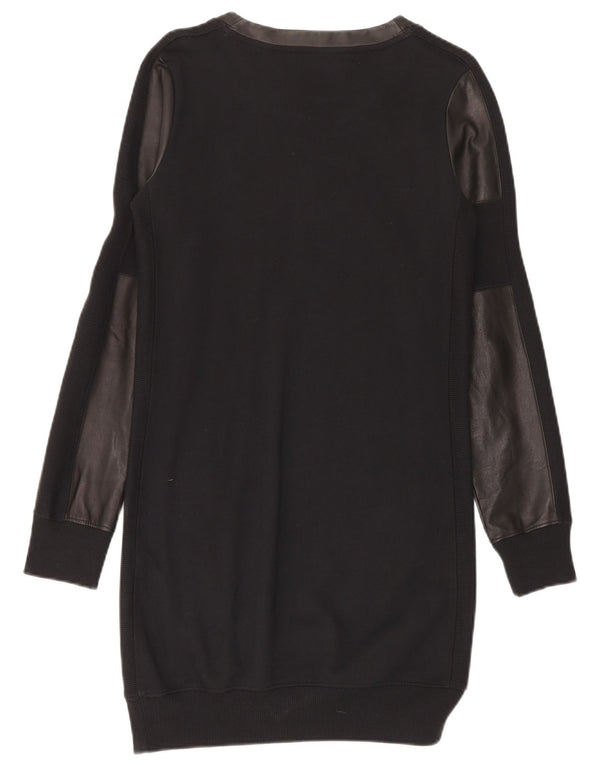 Diesel Womens Long Sleeve Jumper Dress UK 10 Small Black Colourblock