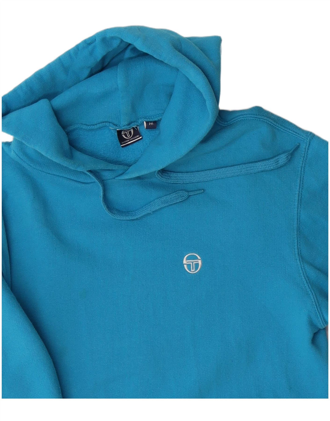 Sergio Tacchini Womens Hoodie Jumper UK 14 Medium Blue Cotton