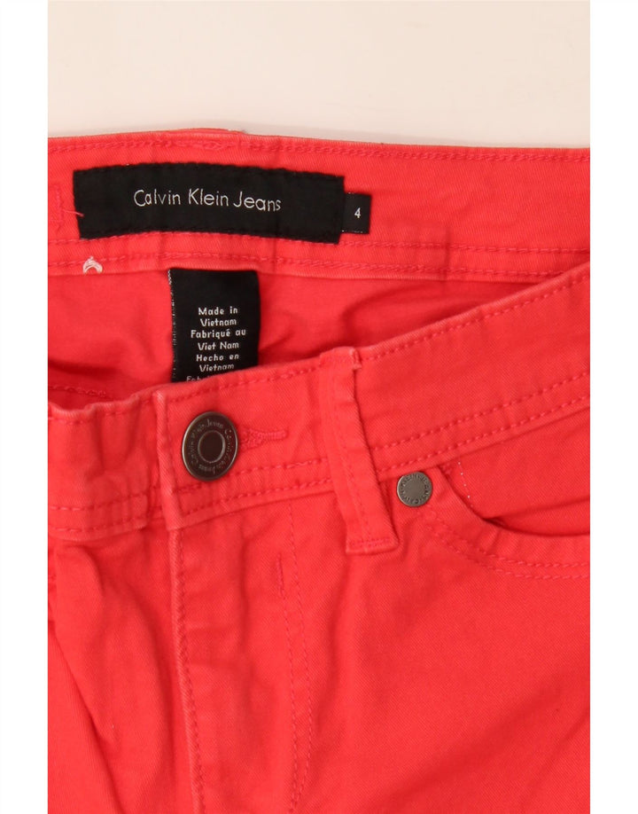 CALVIN KLEIN Womens Slim Jeans US 4 Small W28 L26 Red Cotton Vintage Calvin Klein and Second-Hand Calvin Klein from Messina Hembry 