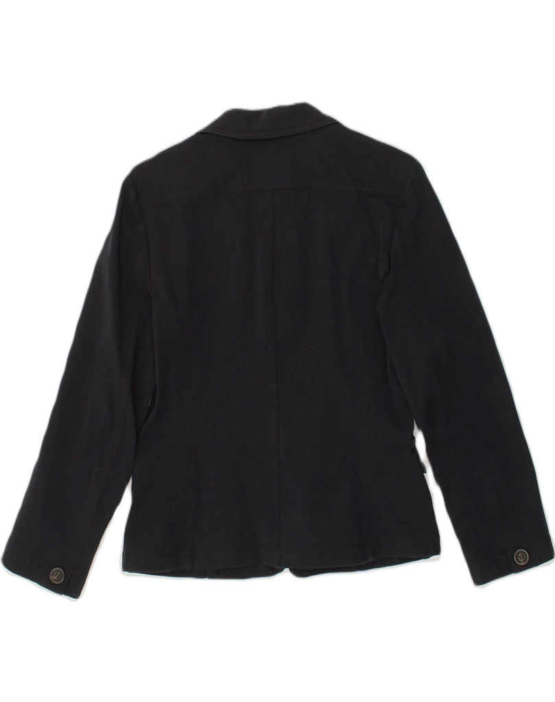 MAX MARA Womens 3 Button Blazer Jacket UK 10 Small Black Cotton | Vintage Max Mara | Thrift | Second-Hand Max Mara | Used Clothing | Messina Hembry 