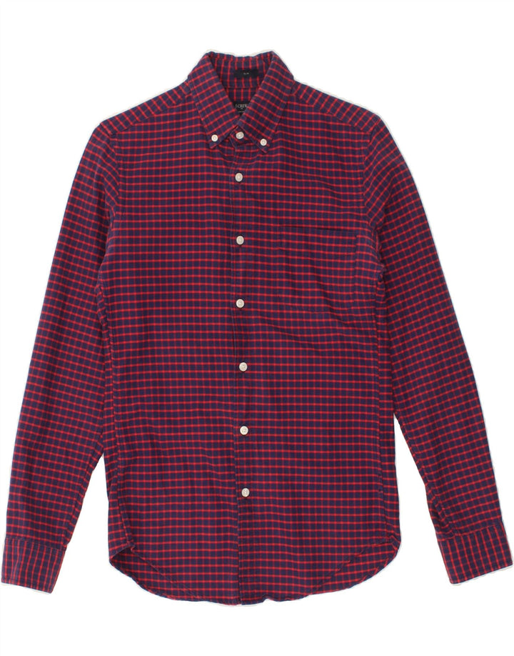 J. CREW Mens Slim Shirt XS Navy Blue Check Cotton Vintage J. Crew and Second-Hand J. Crew from Messina Hembry 