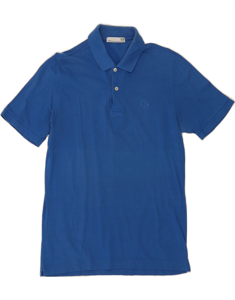 SERGIO TACCHINI Mens Polo Shirt IT 46 Small Blue Cotton Vintage Sergio Tacchini and Second-Hand Sergio Tacchini from Messina Hembry 