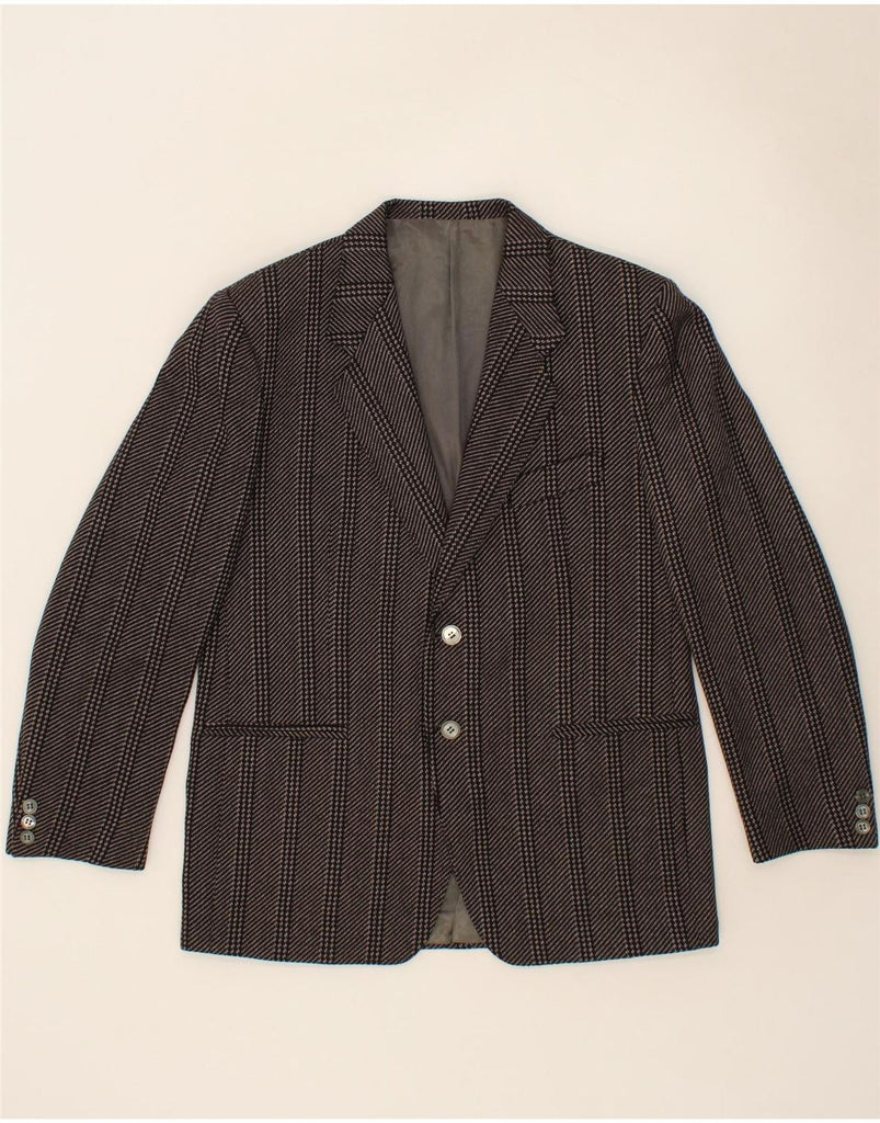 REDA Mens 2 Button Blazer Jacket IT 50 Large Grey Striped Vintage Reda and Second-Hand Reda from Messina Hembry 