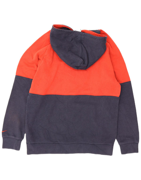 Nike Boys Graphic Hoodie Jumper 13-14 Years XL Blue Colourblock Sports