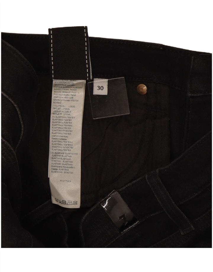 7 For All Mankind Womens Slim Jeans W30 L27 Black Cotton