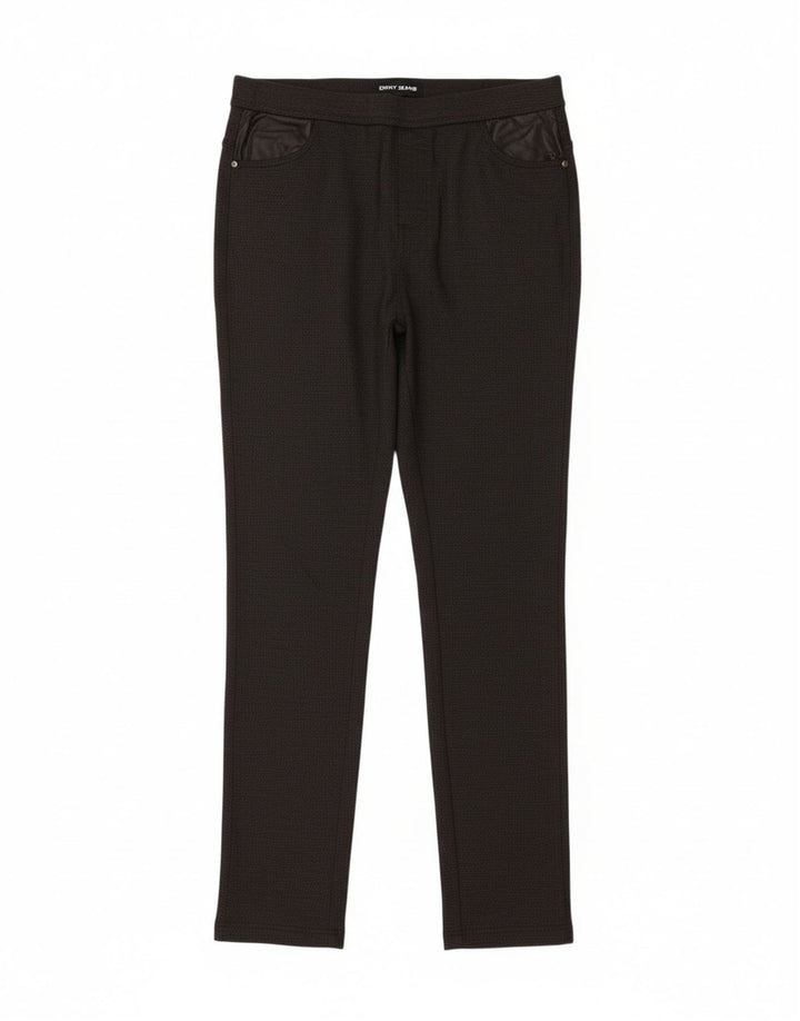 DKNY Womens Skinny Capri Trousers Medium W30 L20 Black Polyester Vintage Dkny and Second-Hand Dkny from Messina Hembry 