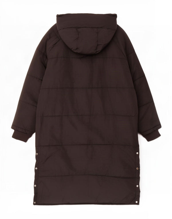 Zara Womens Graphic Oversized Padded Coat UK 18 XL Black Polyester