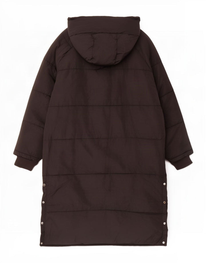 Zara Womens Graphic Oversized Padded Coat UK 18 XL Black Polyester