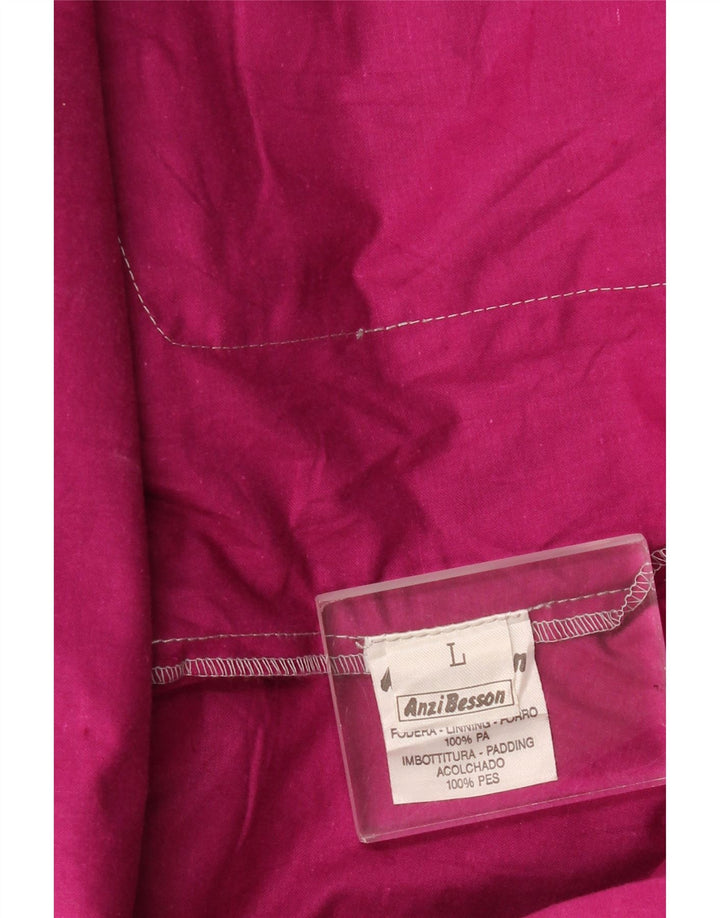 Anzi Besson Mens Loose Fit Rain Jacket UK 40 Large Pink Polyamide