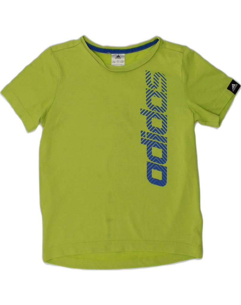 ADIDAS Boys Graphic T-Shirt Top 9-10 Years Green Cotton | Vintage Adidas | Thrift | Second-Hand Adidas | Used Clothing | Messina Hembry 