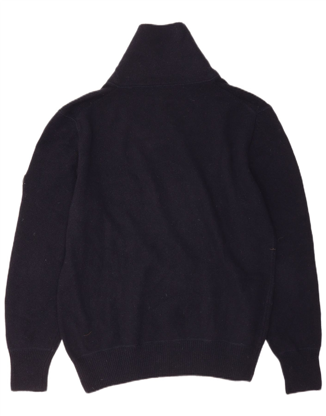 Avirex Mens Shawl Neck Jumper Sweater Medium Navy Blue Merino Wool