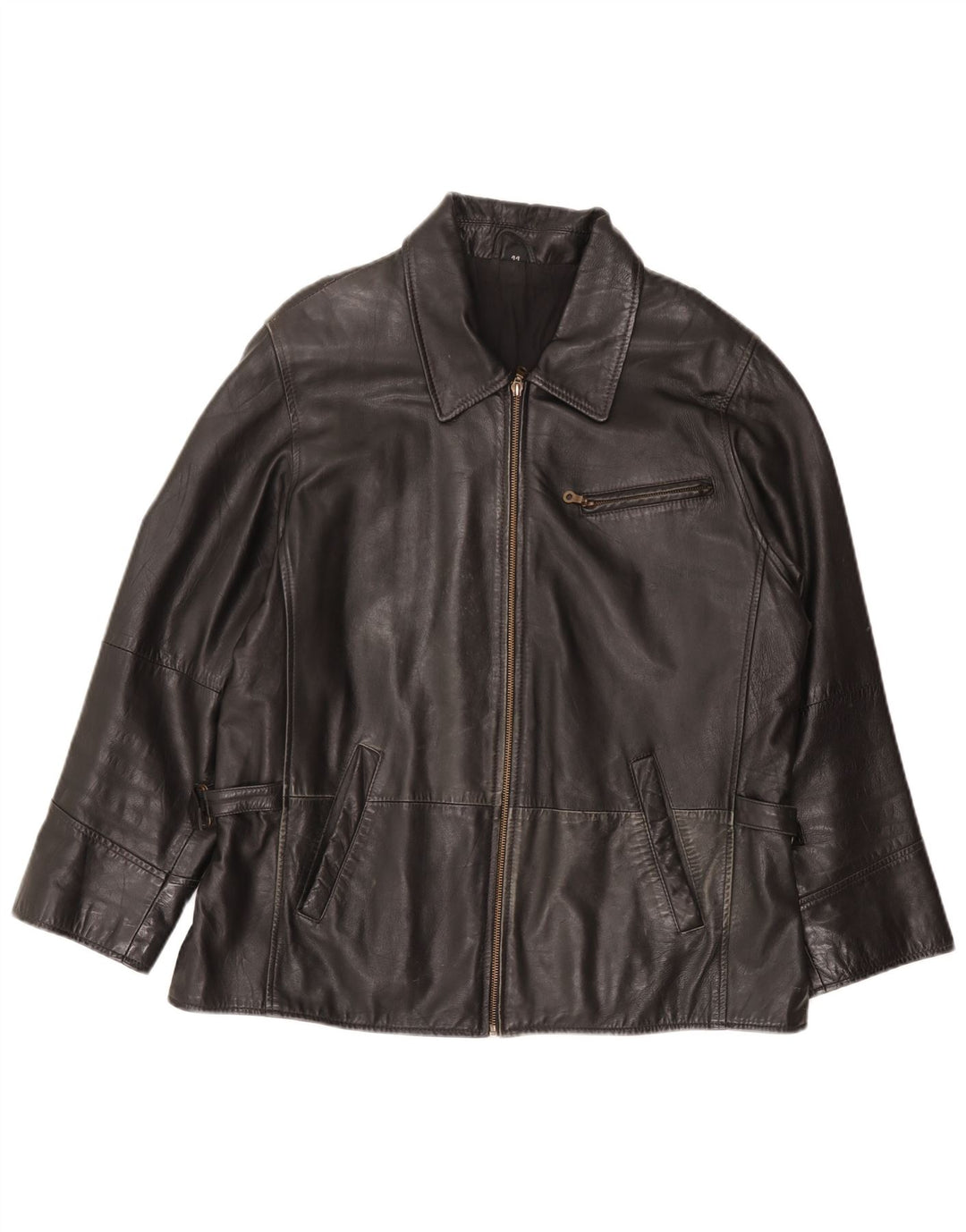 Vintage Womens Leather Jacket UK 18 XL   Black Leather