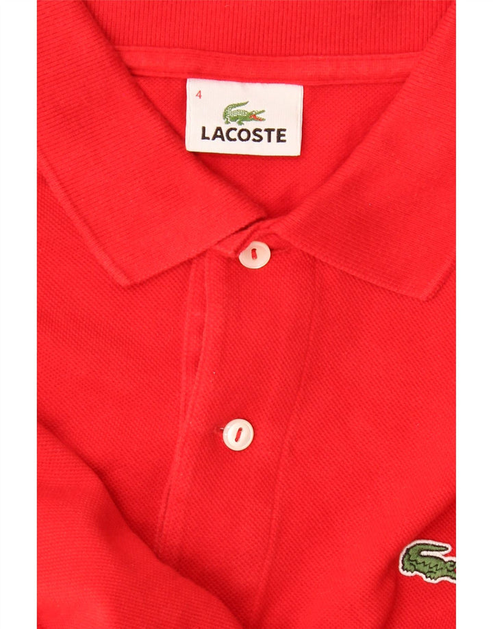 LACOSTE Mens Polo Shirt Size 4 Medium Red