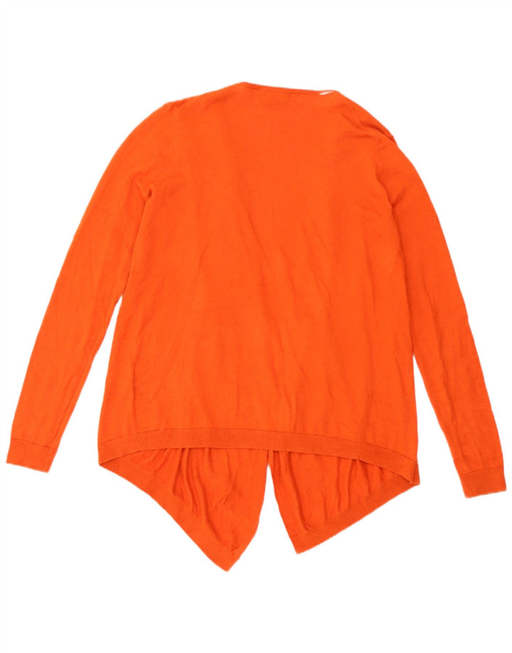 Massimo Dutti Womens Asymmetric Open Cardigan Sweater UK 14 Medium Orange