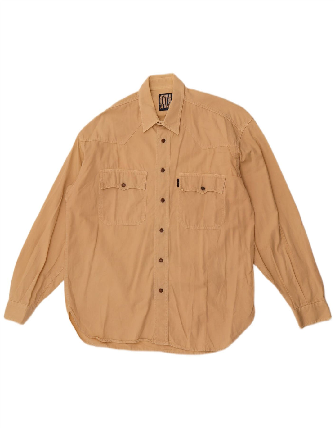 Casucci Mens Shirt Medium Beige Cotton
