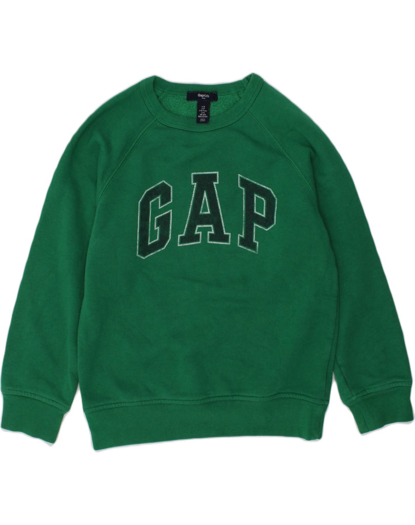 GAP Boys Graphic Sweatshirt Jumper 6-7 Years Green Cotton | Vintage Gap | Thrift | Second-Hand Gap | Used Clothing | Messina Hembry 