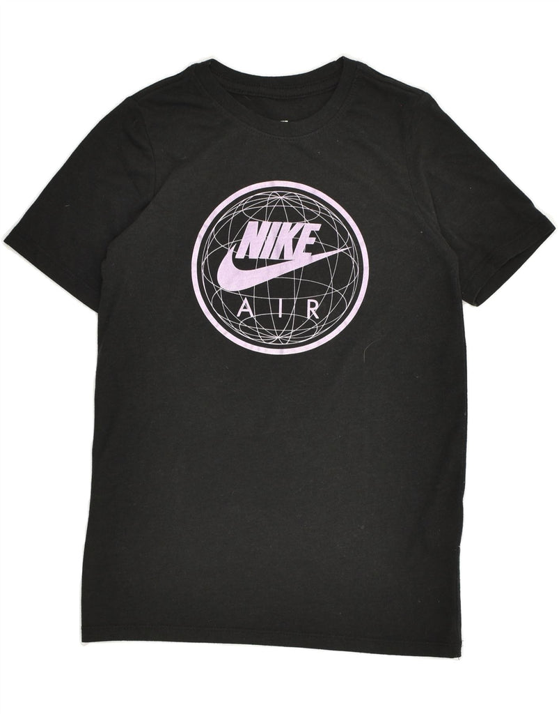 NIKE Girls Athletic Cut Graphic T-Shirt Top 7-8 Years Small Black | Vintage Nike | Thrift | Second-Hand Nike | Used Clothing | Messina Hembry 