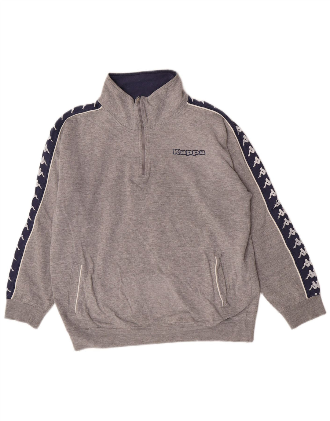 Kappa Womens Graphic Sweatshirt Jumper UK 14 Medium Grey Colourblock