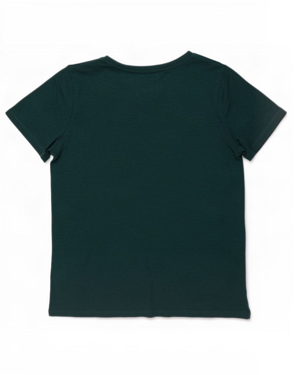 Superdry Womens T-Shirt Top UK 14 Large Green Flecked Cotton