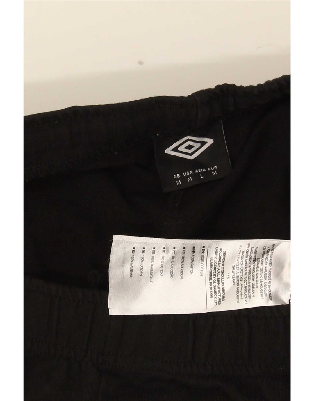 Umbro Mens Sport Shorts Medium Black Cotton
