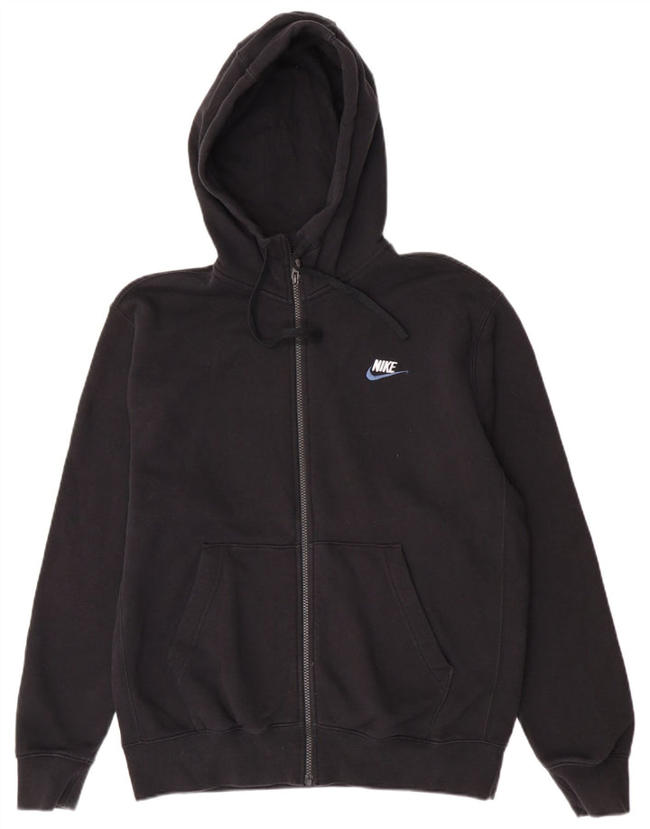 Nike Mens Zip Hoodie Sweater Medium Black Cotton