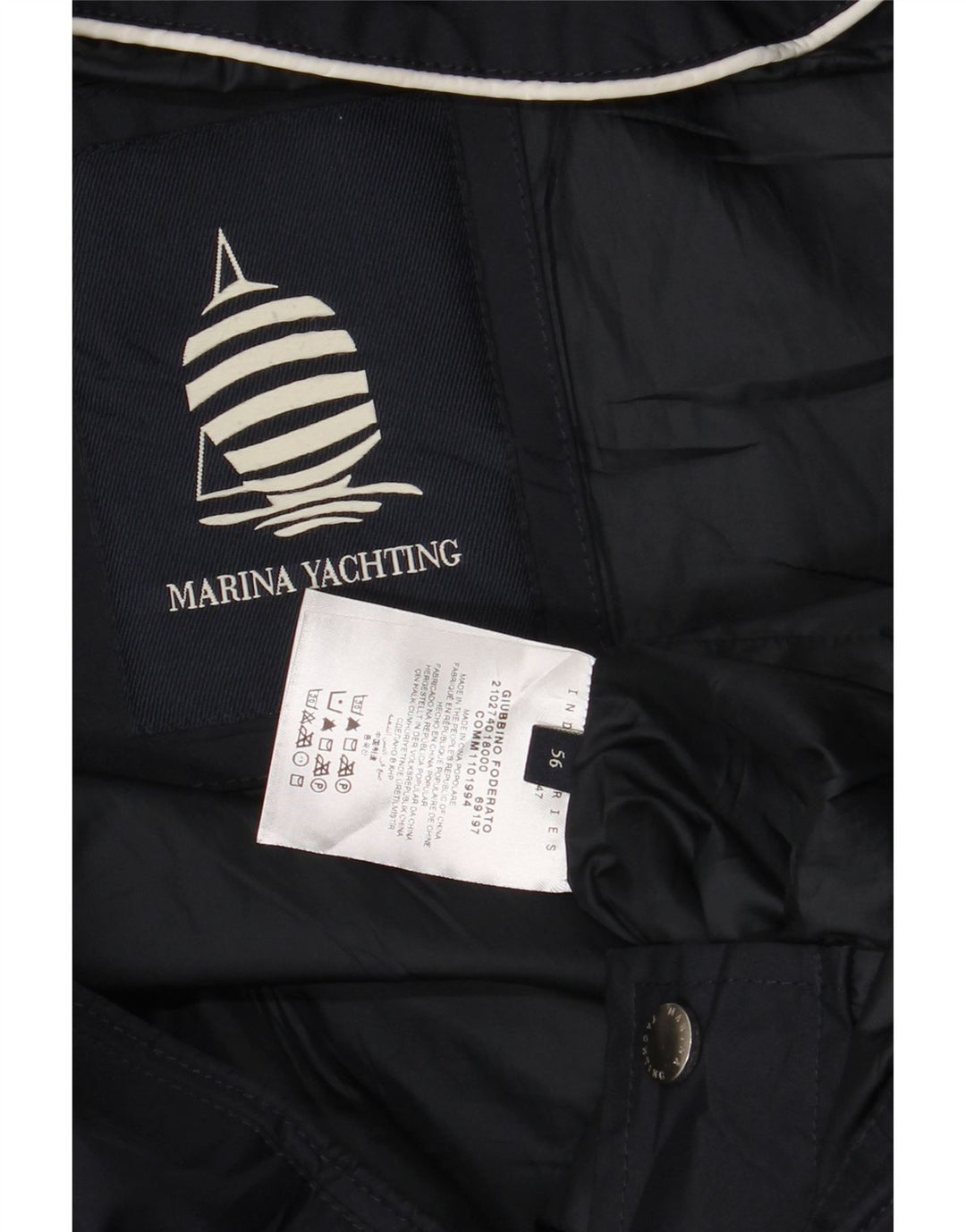 Marina Yachting Mens Bomber Jacket IT 56 3XL Navy Blue Polyester