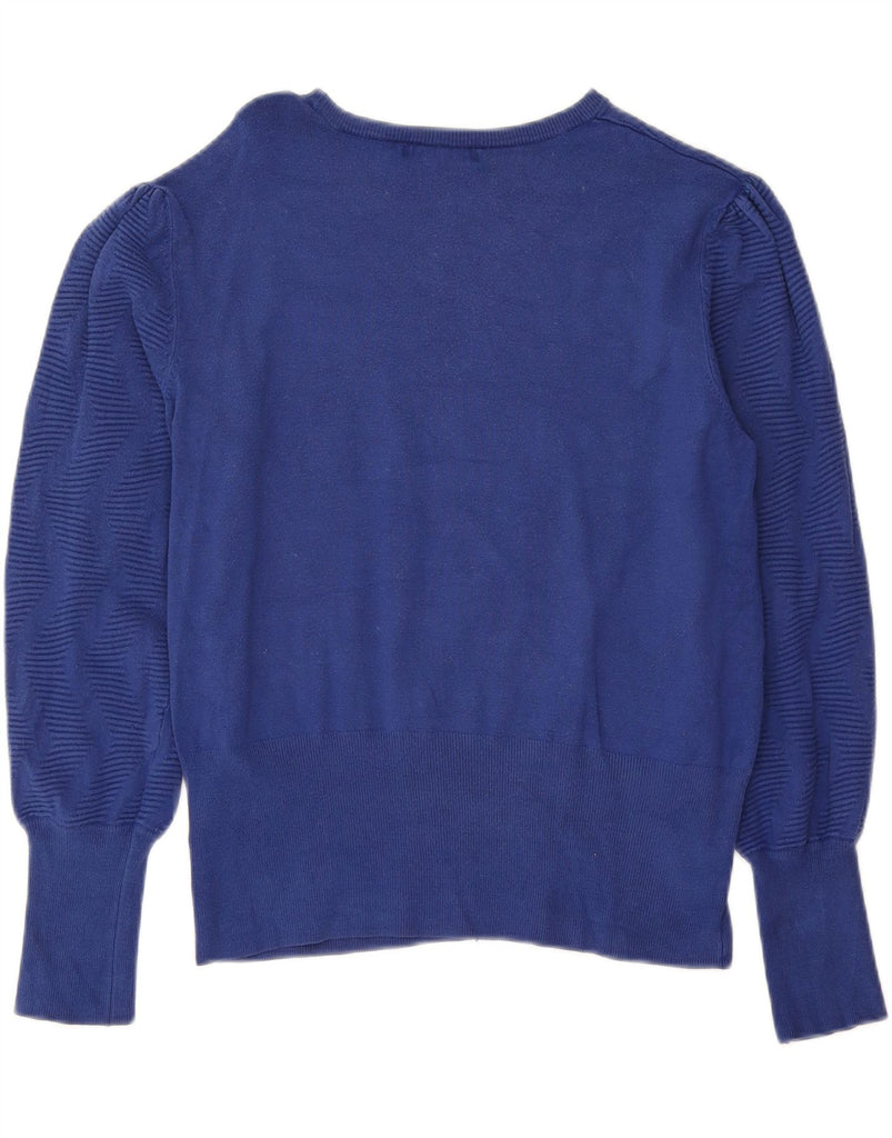 MARKS & SPENCER Womens Crew Neck Jumper Sweater UK 16 Large Blue Viscose Vintage Marks & Spencer and Second-Hand Marks & Spencer from Messina Hembry 